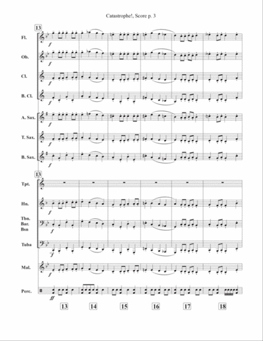 Catastrophe! - Score Only Concert Band scores gallery preview page 3
