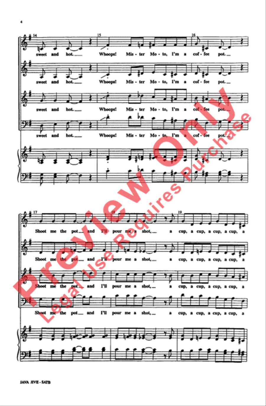 Java Jive 4-Part scores gallery preview page 4