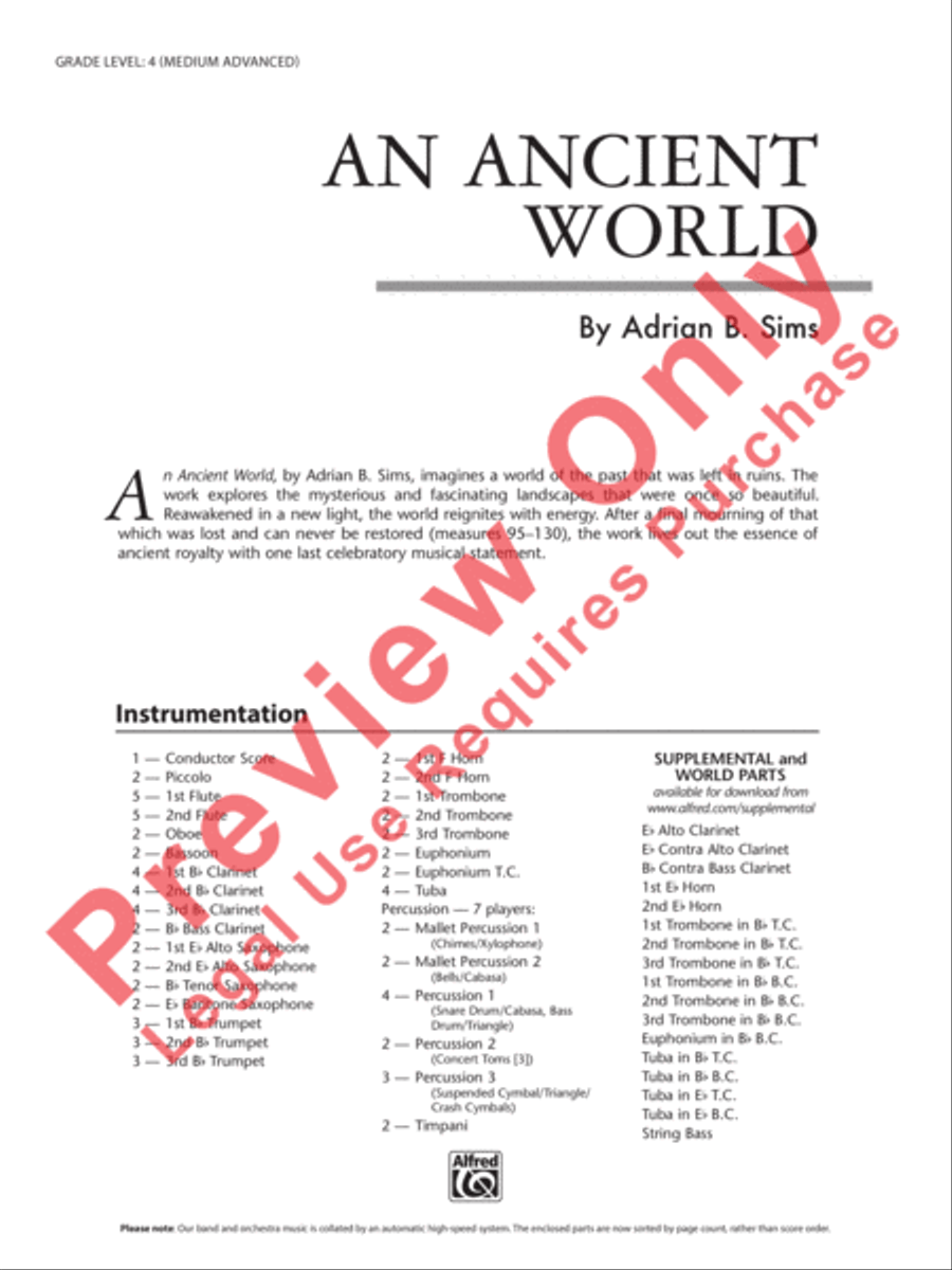 An Ancient World Concert Band scores gallery preview page 2