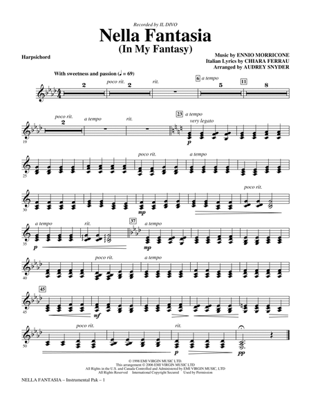 Nella Fantasia (In My Fantasy) (arr. Audrey Snyder) - Harpsichord
