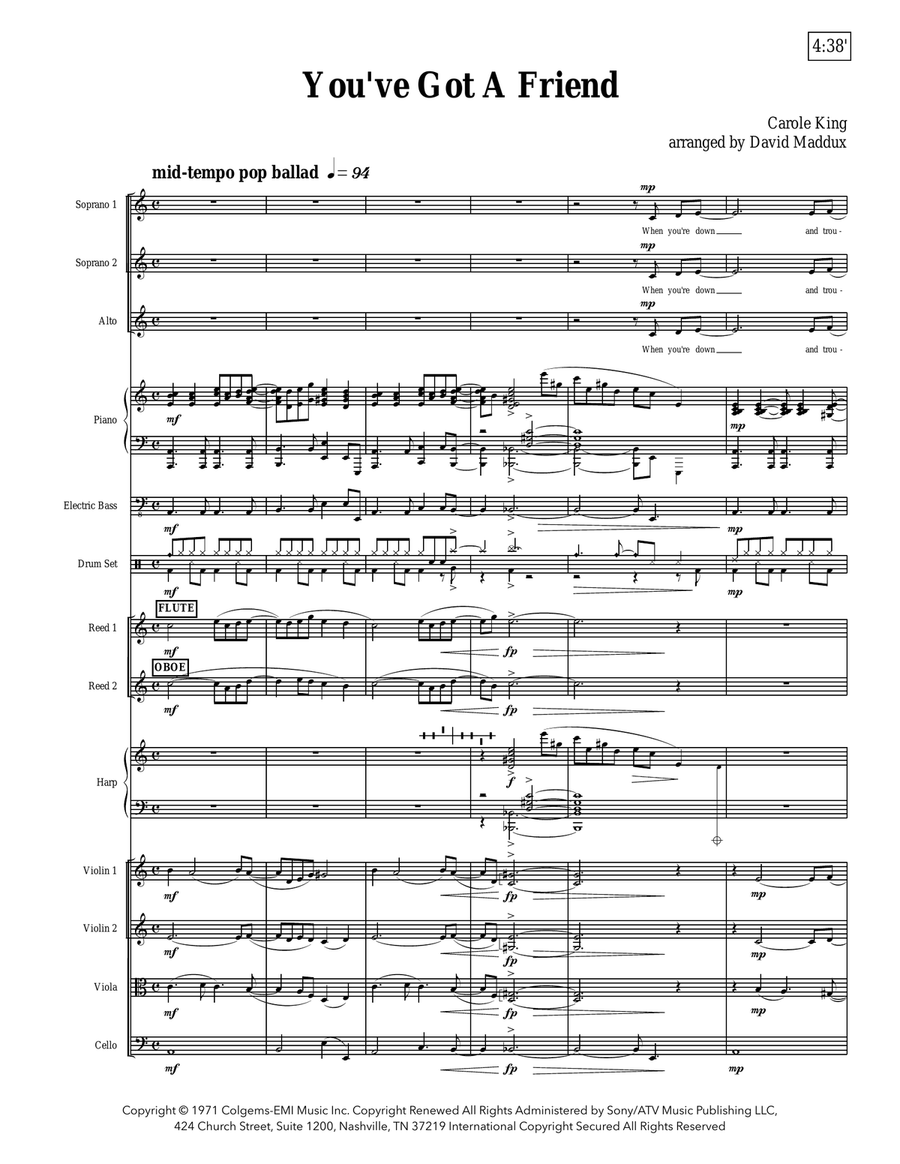 You've Got A Friend Large Ensemble scores gallery preview page 1