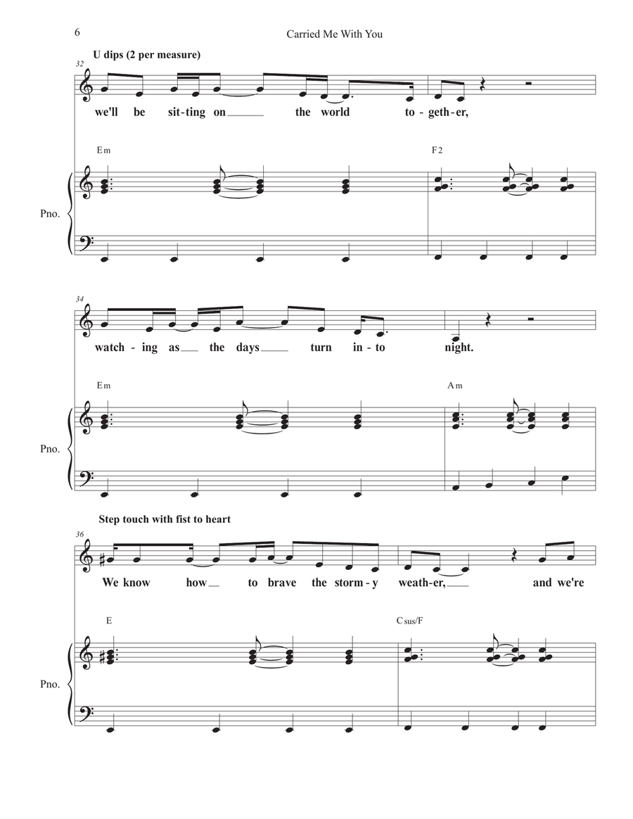 Carried Me With You Unison Choir scores gallery preview page 6
