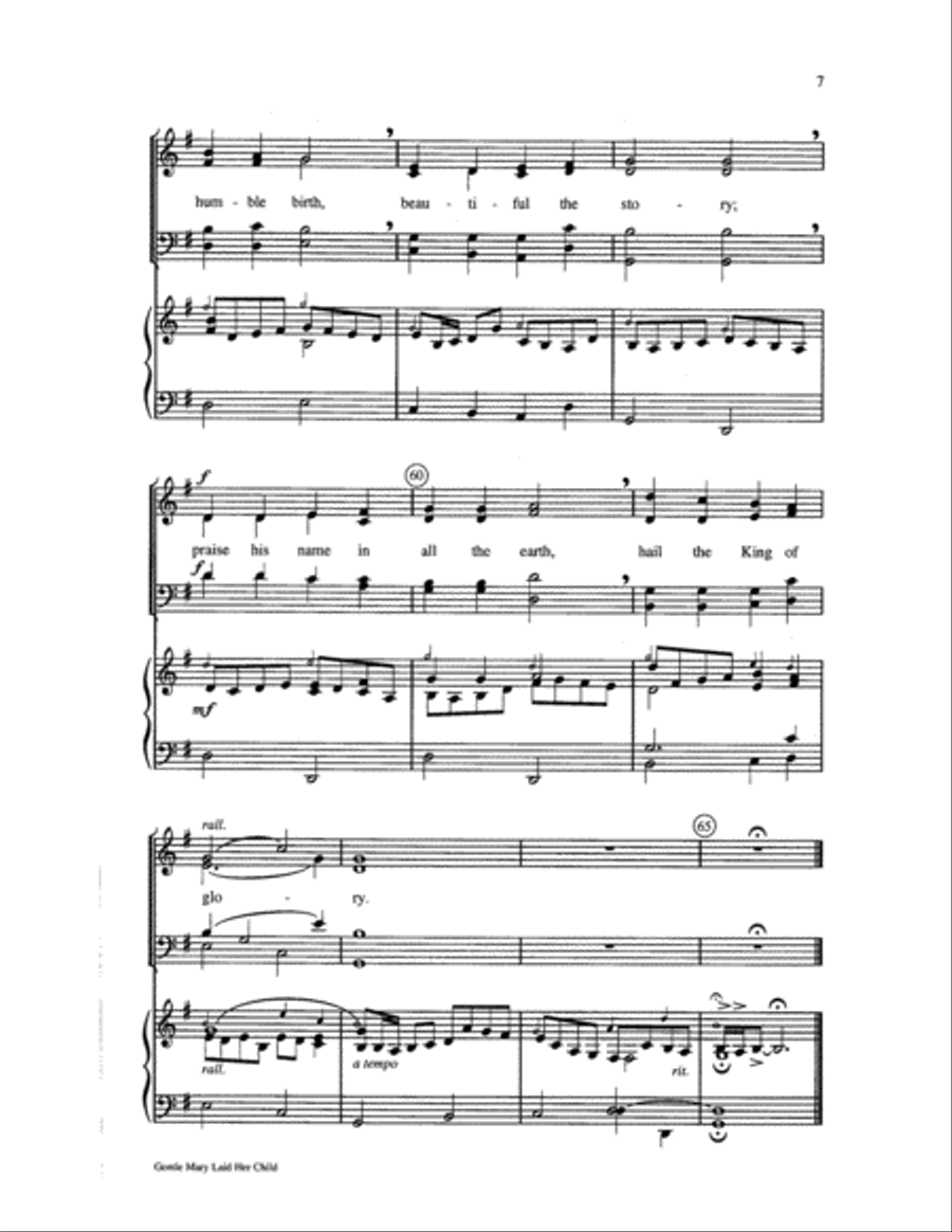 Gentle Mary Laid Her Child 4-Part scores gallery preview page 7