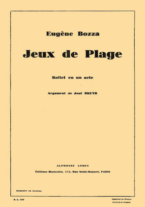 Book cover for Jeux de Plage - Ballet en Un Acte