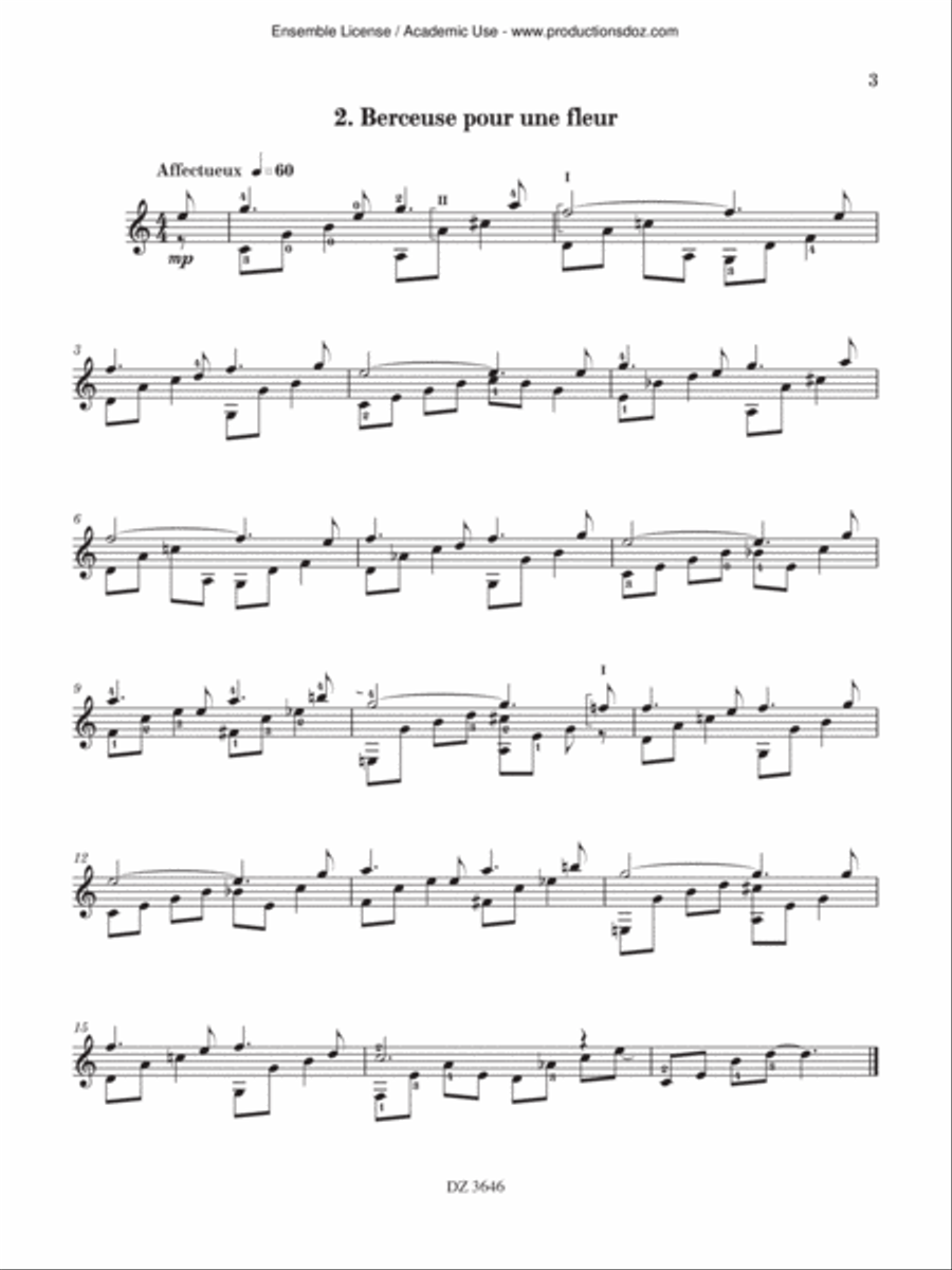 Rue des Pervenches Classical Guitar scores gallery preview page 3