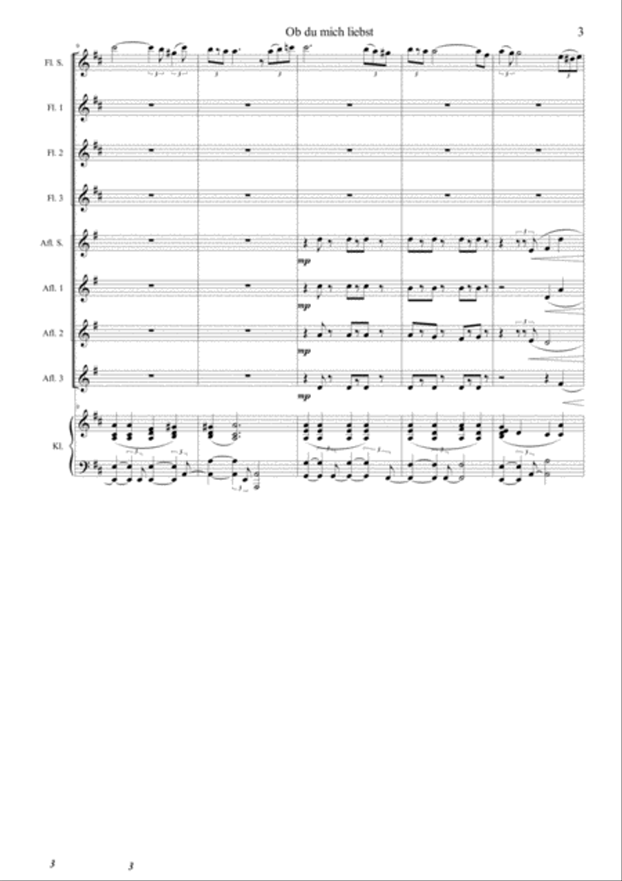 Ob du mich liebst Small Ensemble scores gallery preview page 3
