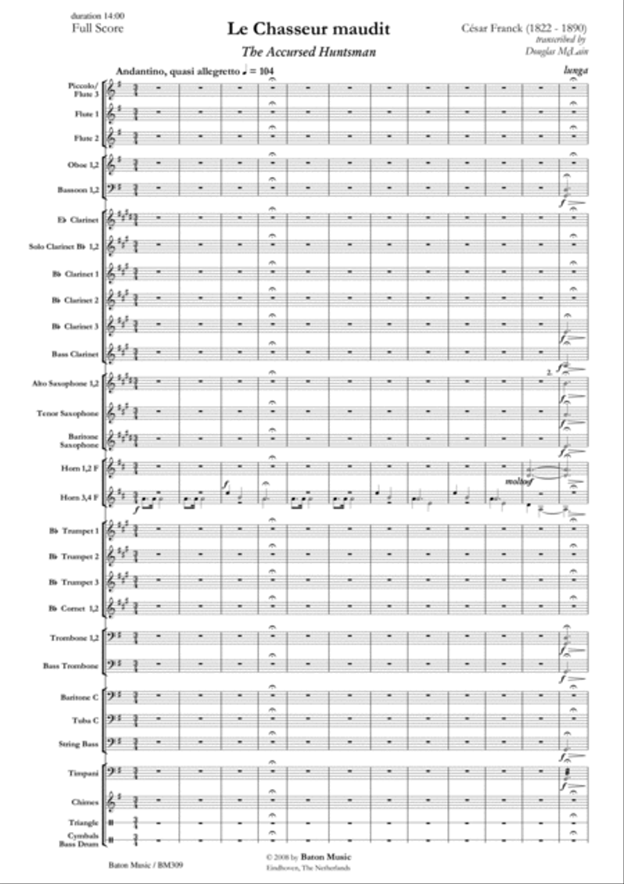 Le Chasseur Maudit Concert Band scores gallery preview page 2