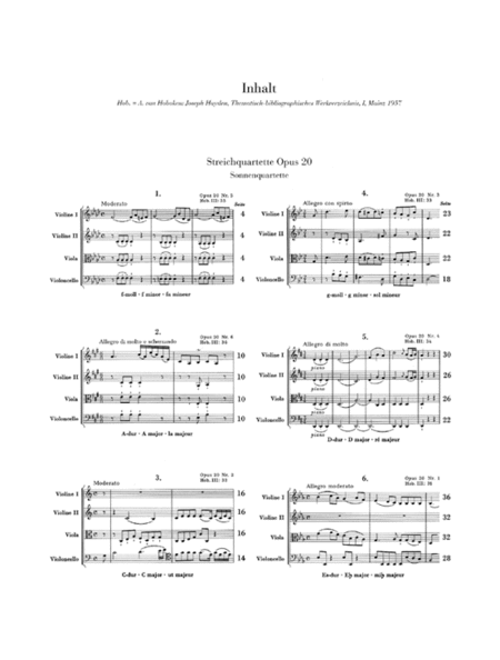 String Quartets, Vol. IV, Op. 20 (Sun Quartets) by Franz Joseph Haydn String Quartet - Sheet Music