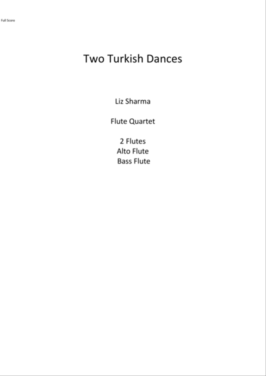 Two Turkish Dances Flute scores gallery preview page 1