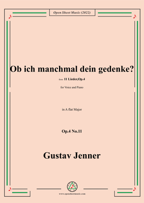 Jenner-Ob ich manchmal dein gedenke?,in A flat Major,Op.4 No.11