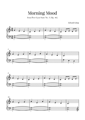 Book cover for Grieg - Morning (Peer Gynt Suite No.1) for Easy/Beginner Piano
