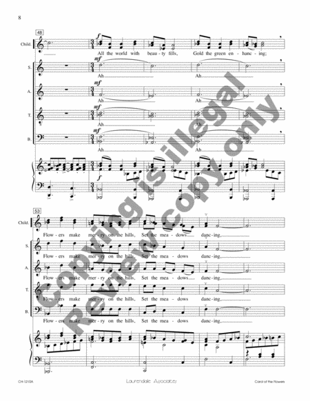 Carol of the Flowers (Choral Score)