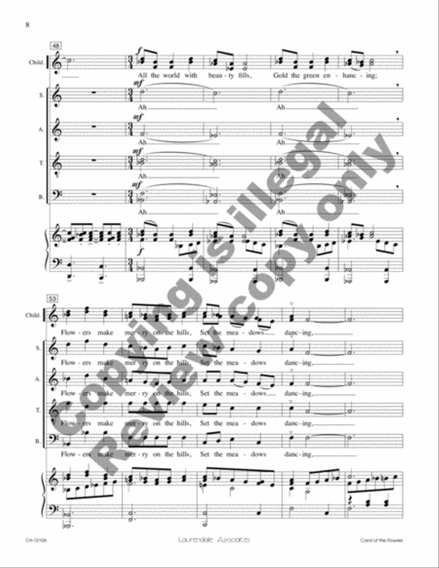 Carol of the Flowers Carol of the Flowers 4-Part scores gallery preview page 8