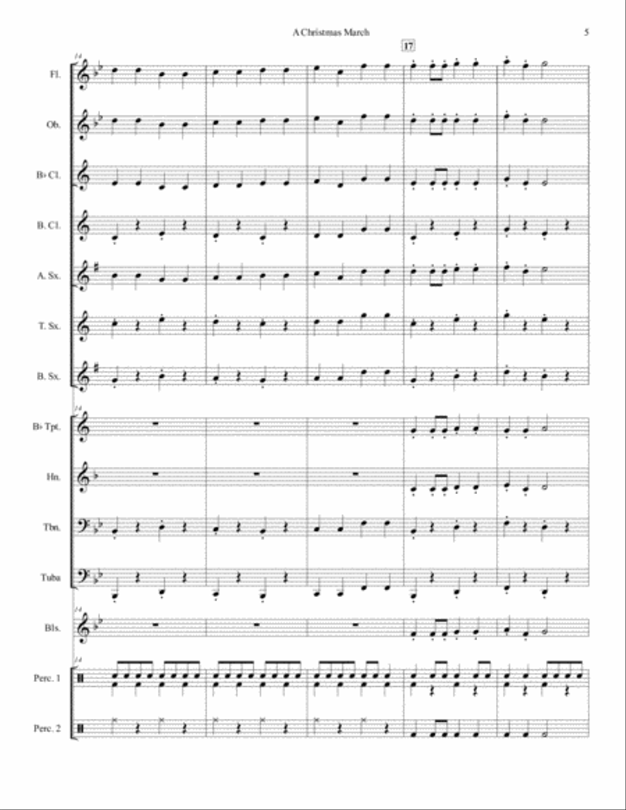 A Christmas March for Concert Band Concert Band scores gallery preview page 5
