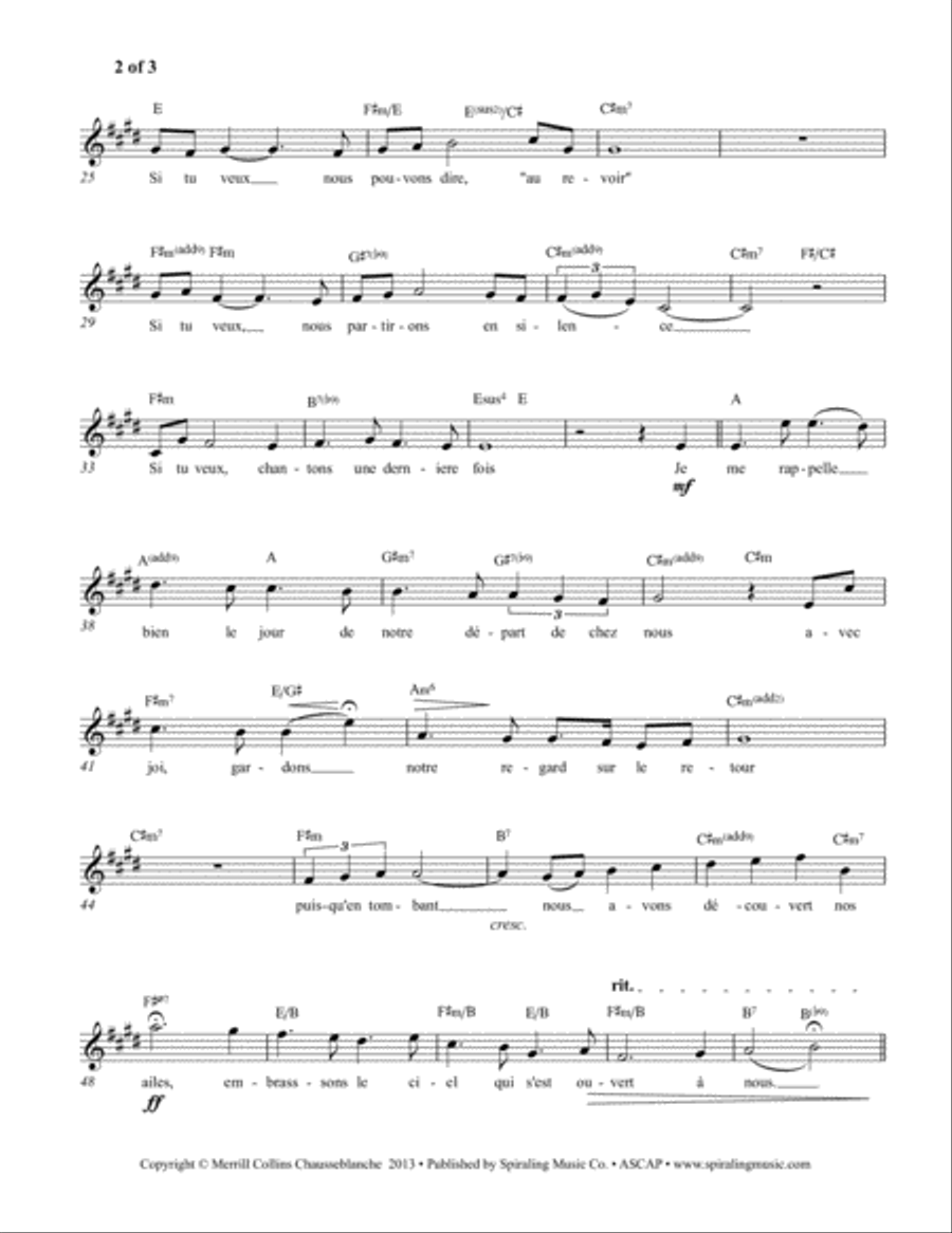 Nous Nous Retrouverons in E Voice scores gallery preview page 2