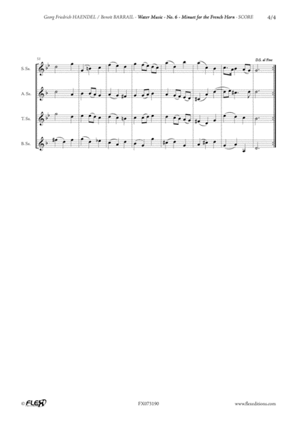 Water Music - No. 6 - Minuet for the French Horn image number null