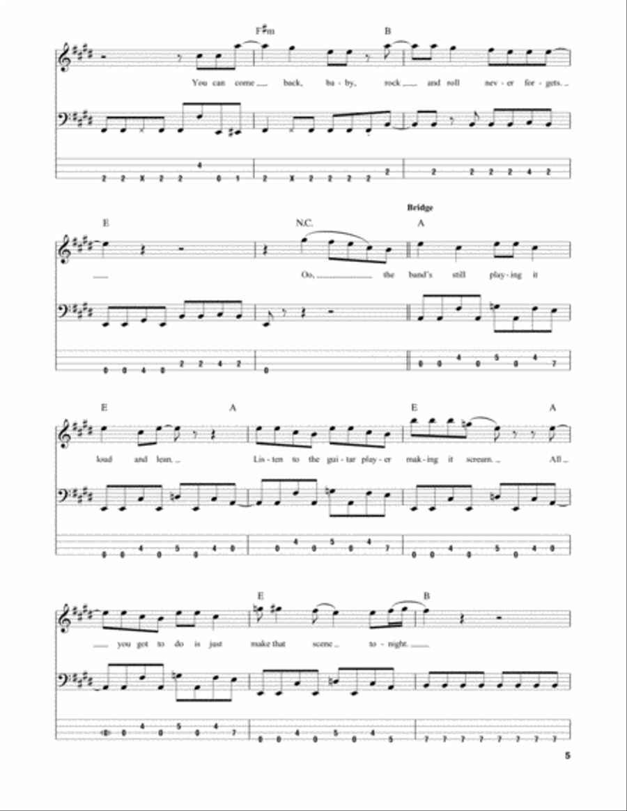 Rock And Roll Never Forgets Guitar Tablature scores gallery preview page 5