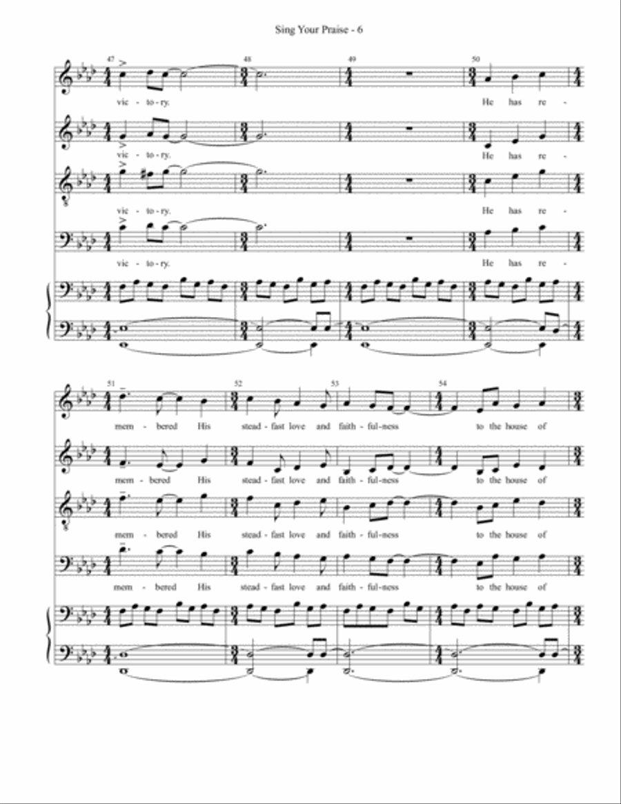 Sing Your Praise 4-Part scores gallery preview page 6