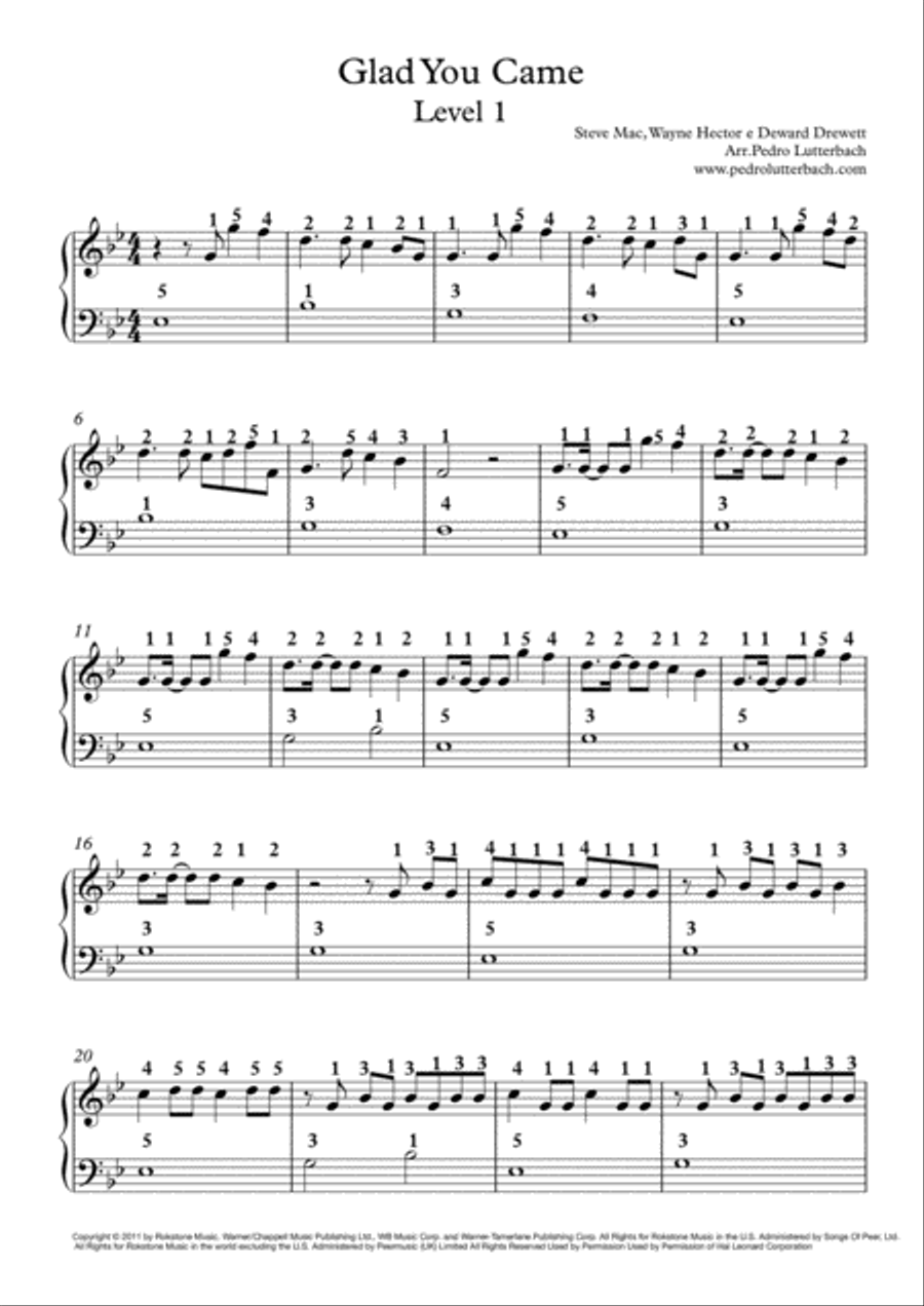 Glad You Came Voice scores gallery preview page 1