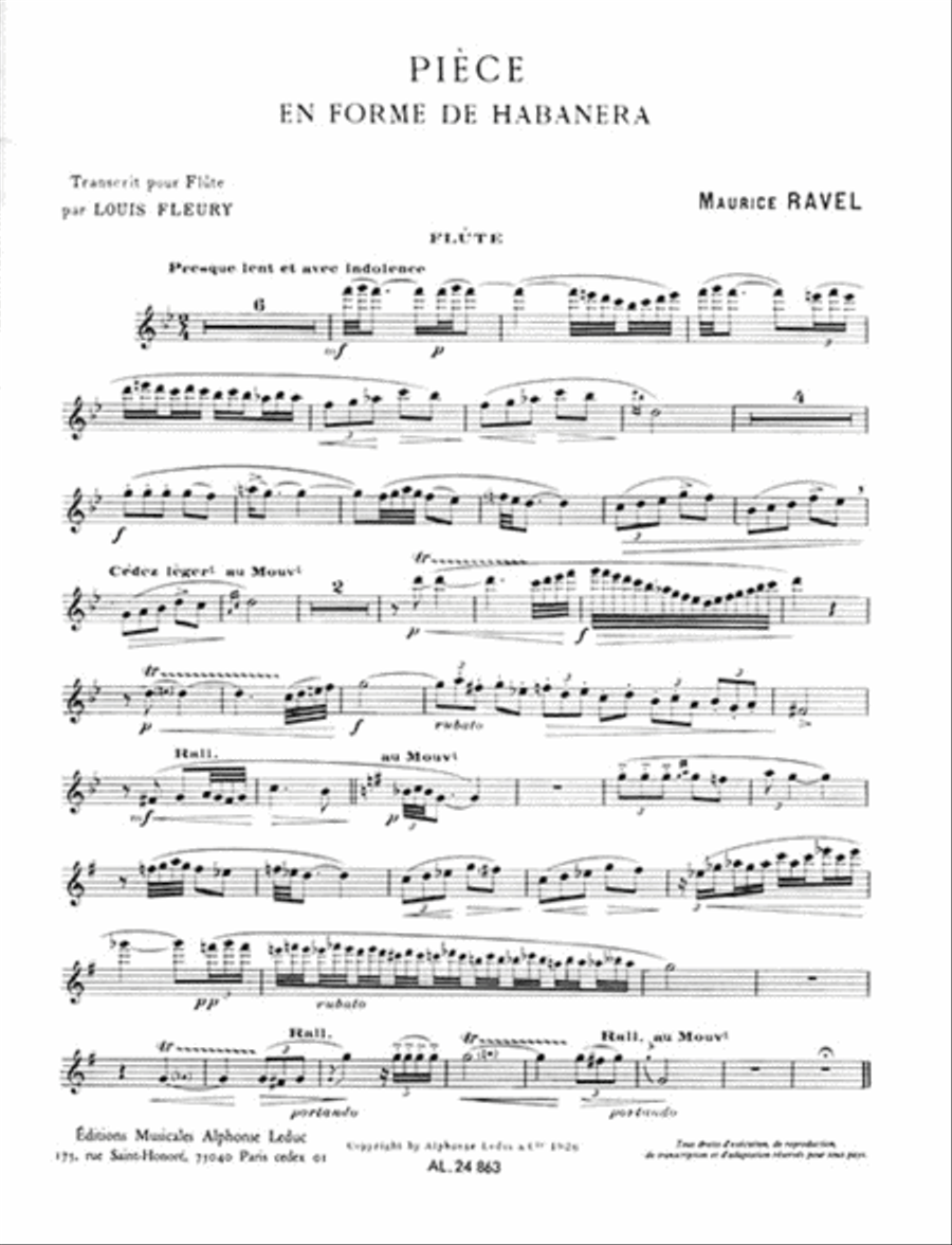 Pièce en Forme de Habanera Flute Solo scores gallery preview page 2