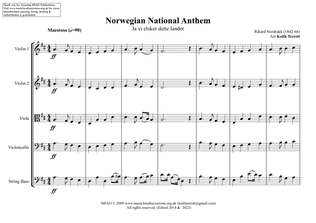 Norwegian National Anthem for String Orchestra (MFAO World National Anthem Series)