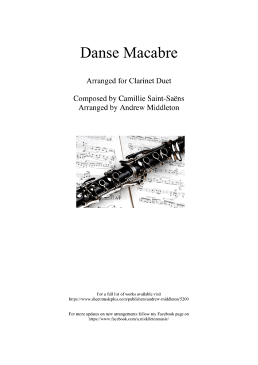 Danse Macabre arranged for Clarinet Duet Clarinet Duet scores gallery preview page 1