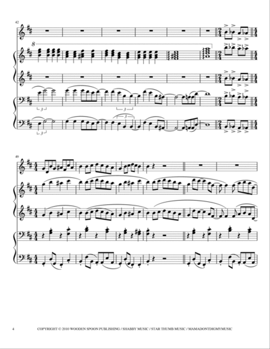 Can't Stand The Rain 1 Piano, 4-Hands scores gallery preview page 4