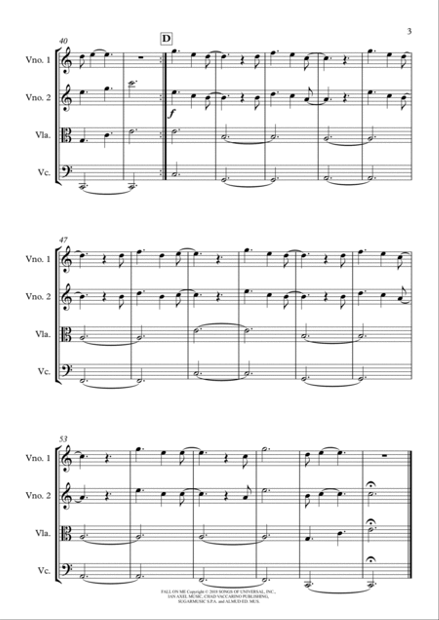 Fall On Me Fall On Me String Trio scores gallery preview page 3