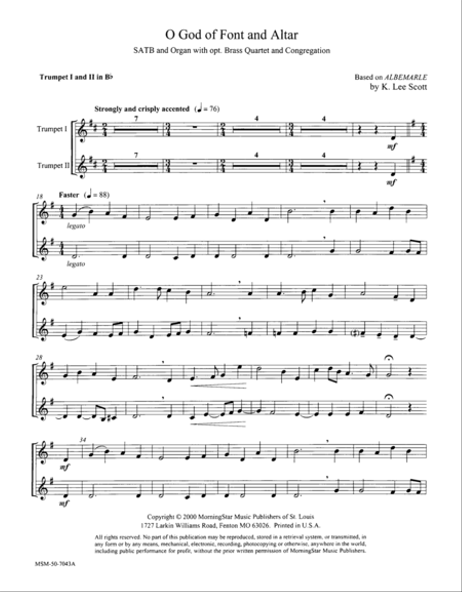 O God of Font and Altar O God of Font and Altar Choir scores gallery preview page 1