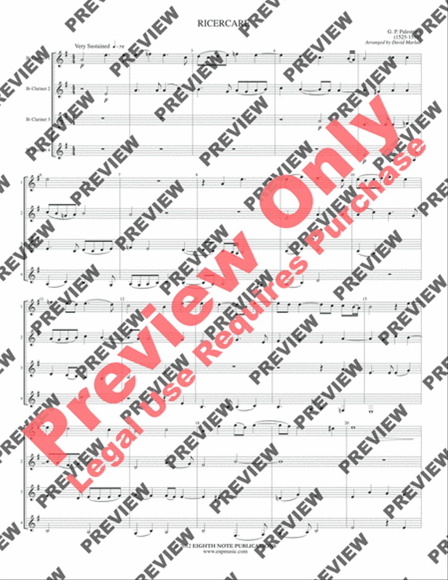 Ricercare Ricercare Clarinet Quartet scores gallery preview page 3