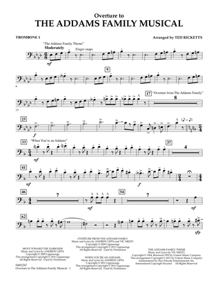 Overture to The Addams Family Musical - Trombone 1