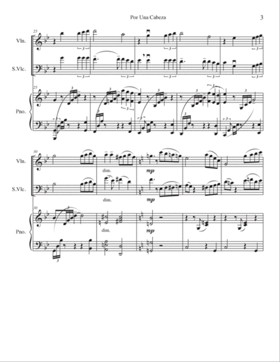 Por Una Cabeza Piano Trio scores gallery preview page 3