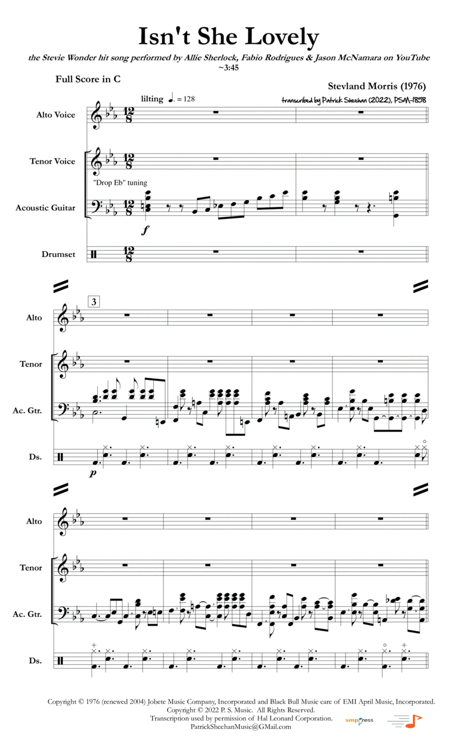 Isn't She Lovely Small Ensemble scores gallery preview page 1