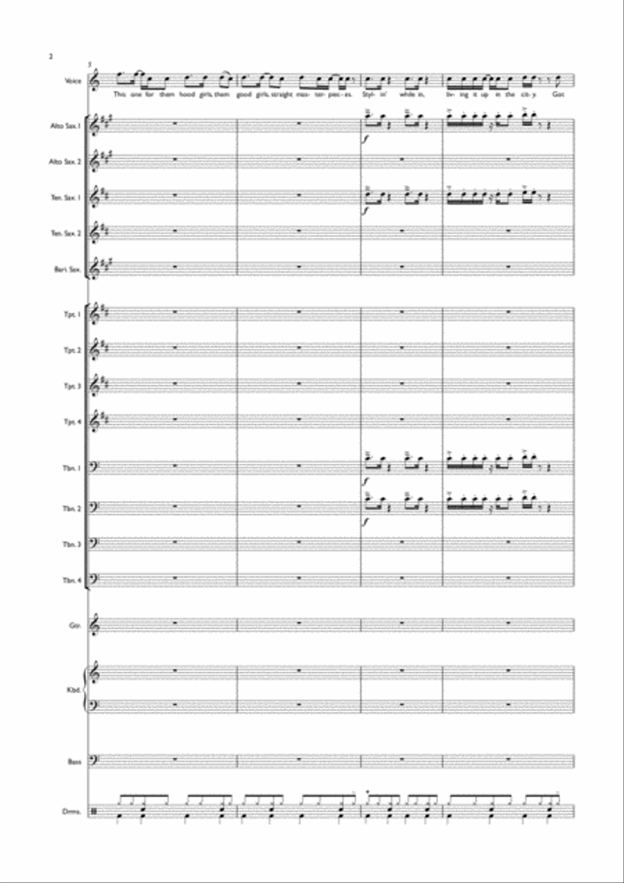 Uptown Funk Jazz Ensemble scores gallery preview page 3