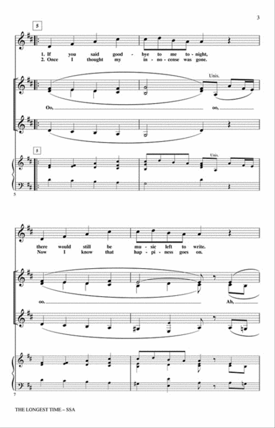 The Longest Time SSA scores gallery preview page 3