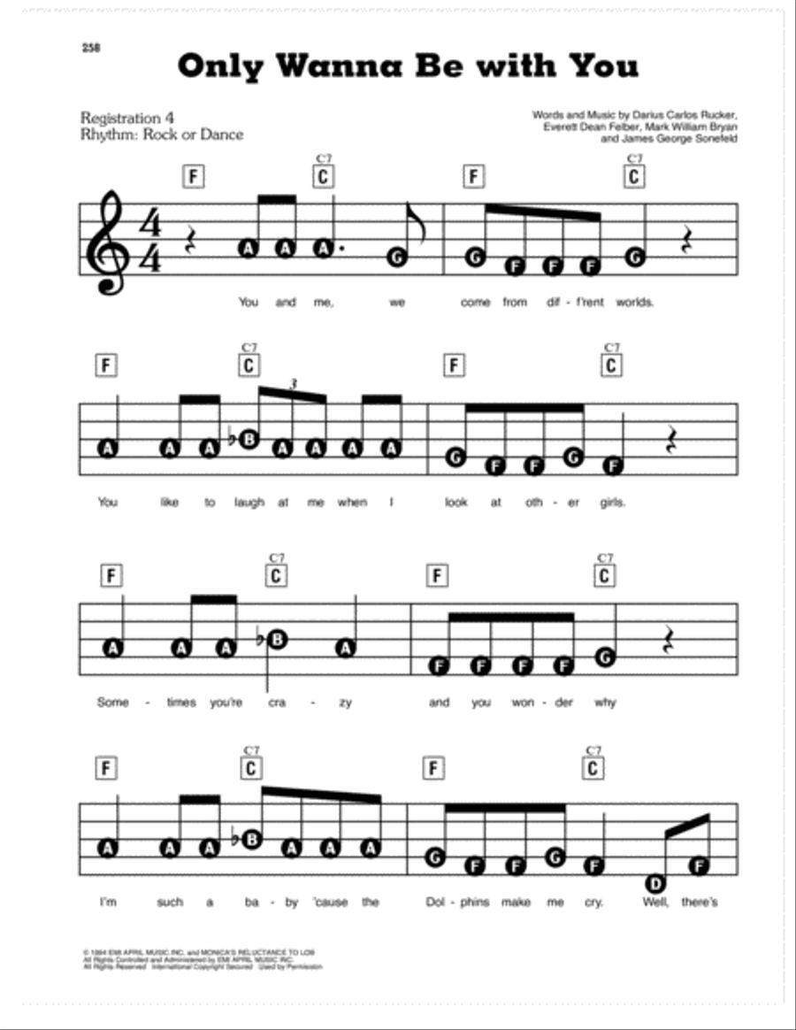 Only Wanna Be With You Only Wanna Be With You Electronic Keyboard scores gallery preview page 1