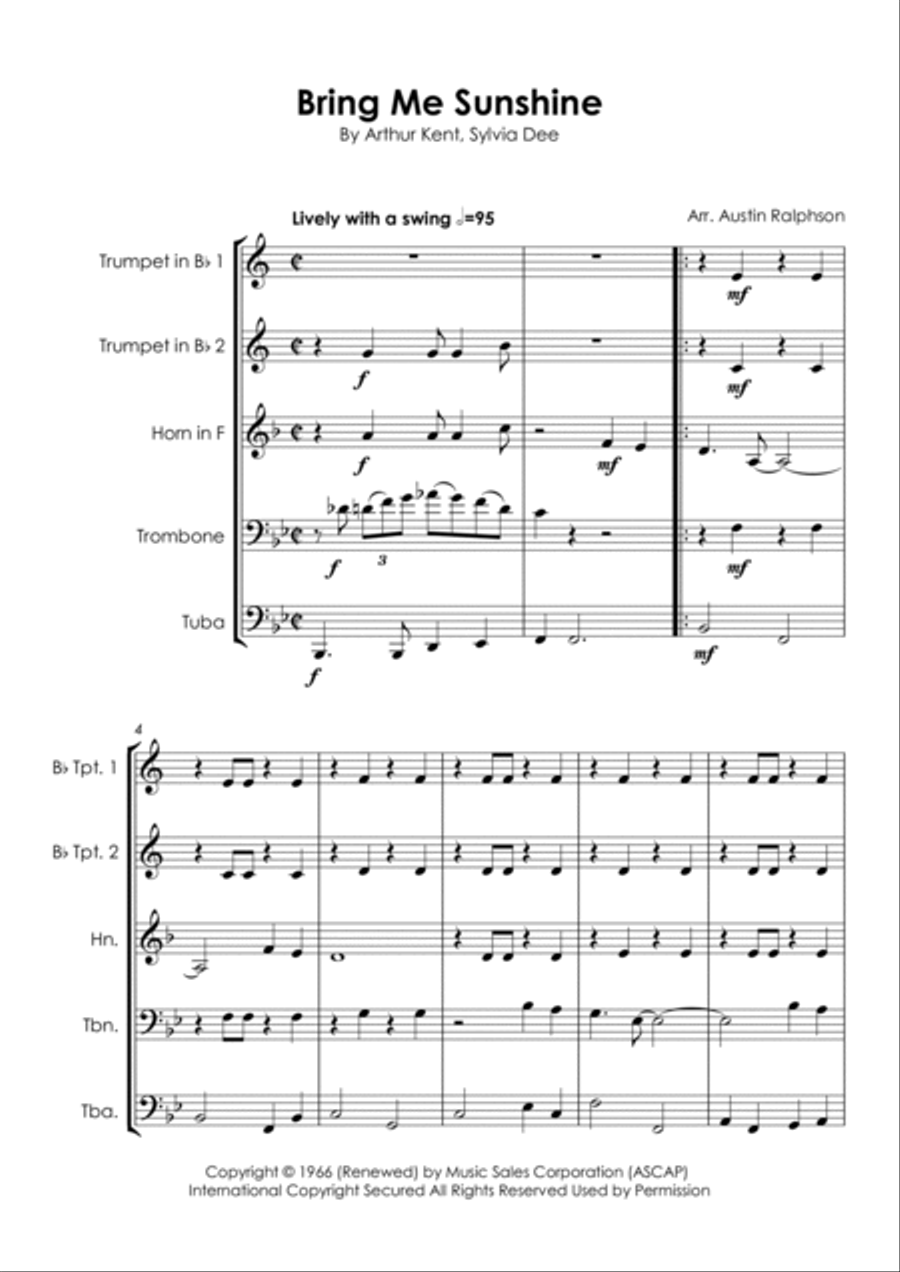 Bring Me Sunshine Horn scores gallery preview page 5