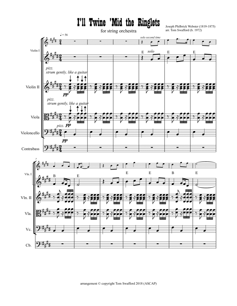 I'll Twine 'Mid the Ringlets for string orchestra String Orchestra scores gallery preview page 1