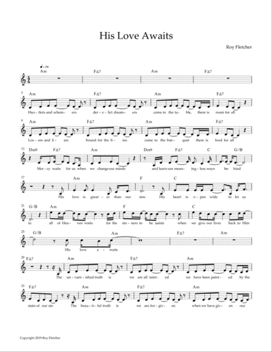 His Love Awaits Voice Solo scores gallery preview page 1