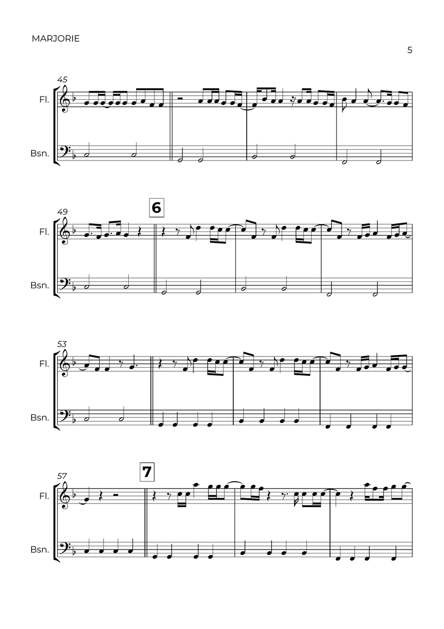 Marjorie Woodwind Duet scores gallery preview page 5