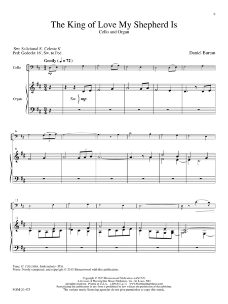 Three Shepherd Hymns for Cello and Organ