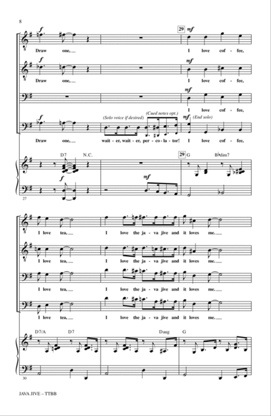 Java Jive (arr. Ed Lojeski) TTBB scores gallery preview page 6
