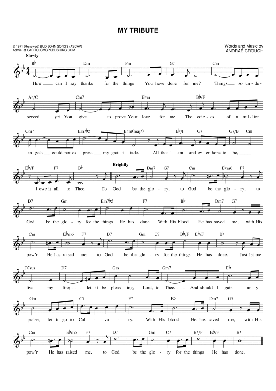 My Tribute My Tribute Flute scores gallery preview page 1