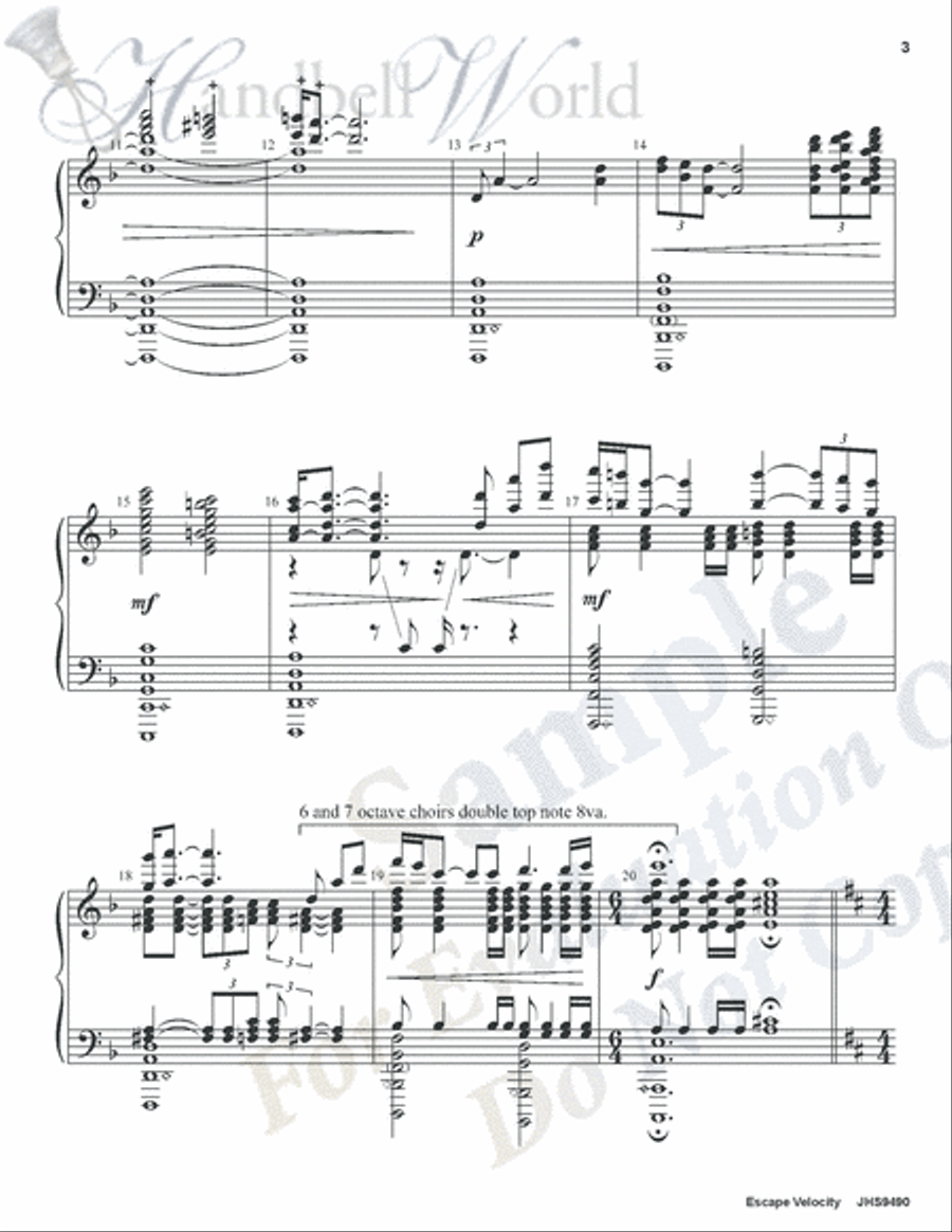 Escape Velocity Handbell Choir scores gallery preview page 3