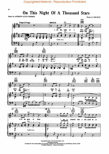Evita – Musical Excerpts and Complete Libretto
