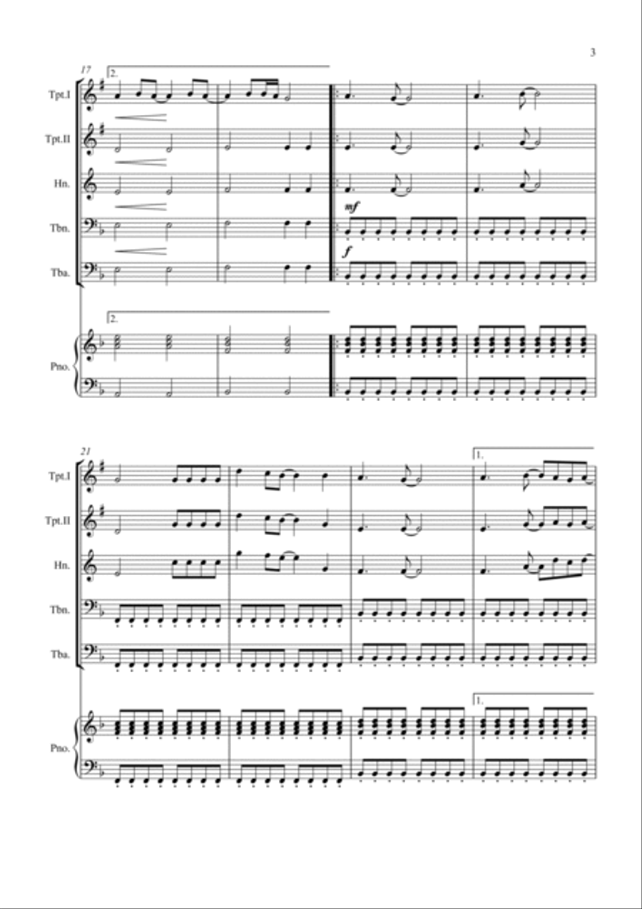 Don't Stop Believin' Brass Quintet scores gallery preview page 3