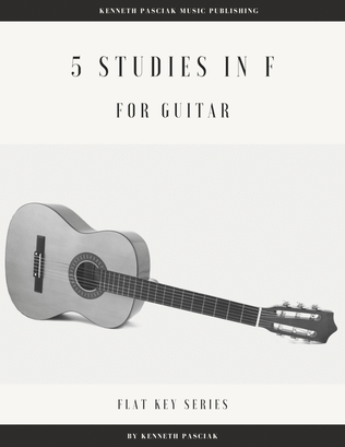 Book cover for Five Studies in F Major for Guitar