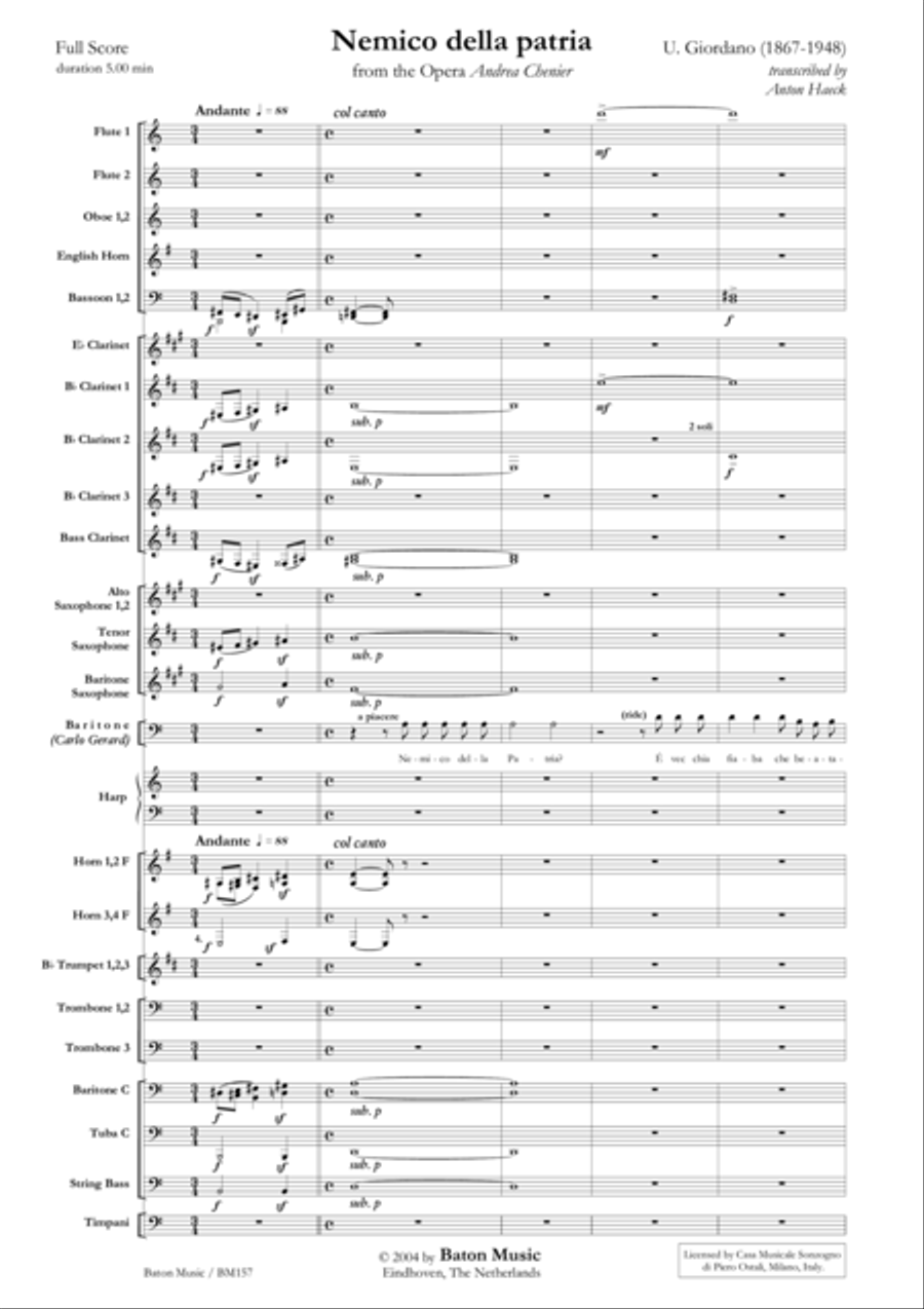 Nemico della patria Concert Band scores gallery preview page 2