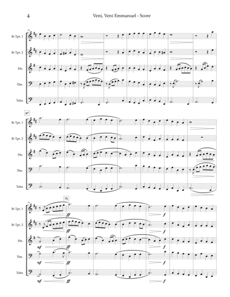 Veni, Veni Emmanuel - an Advent anthem for brass by Todd Marchand Brass Ensemble - Digital Sheet Music