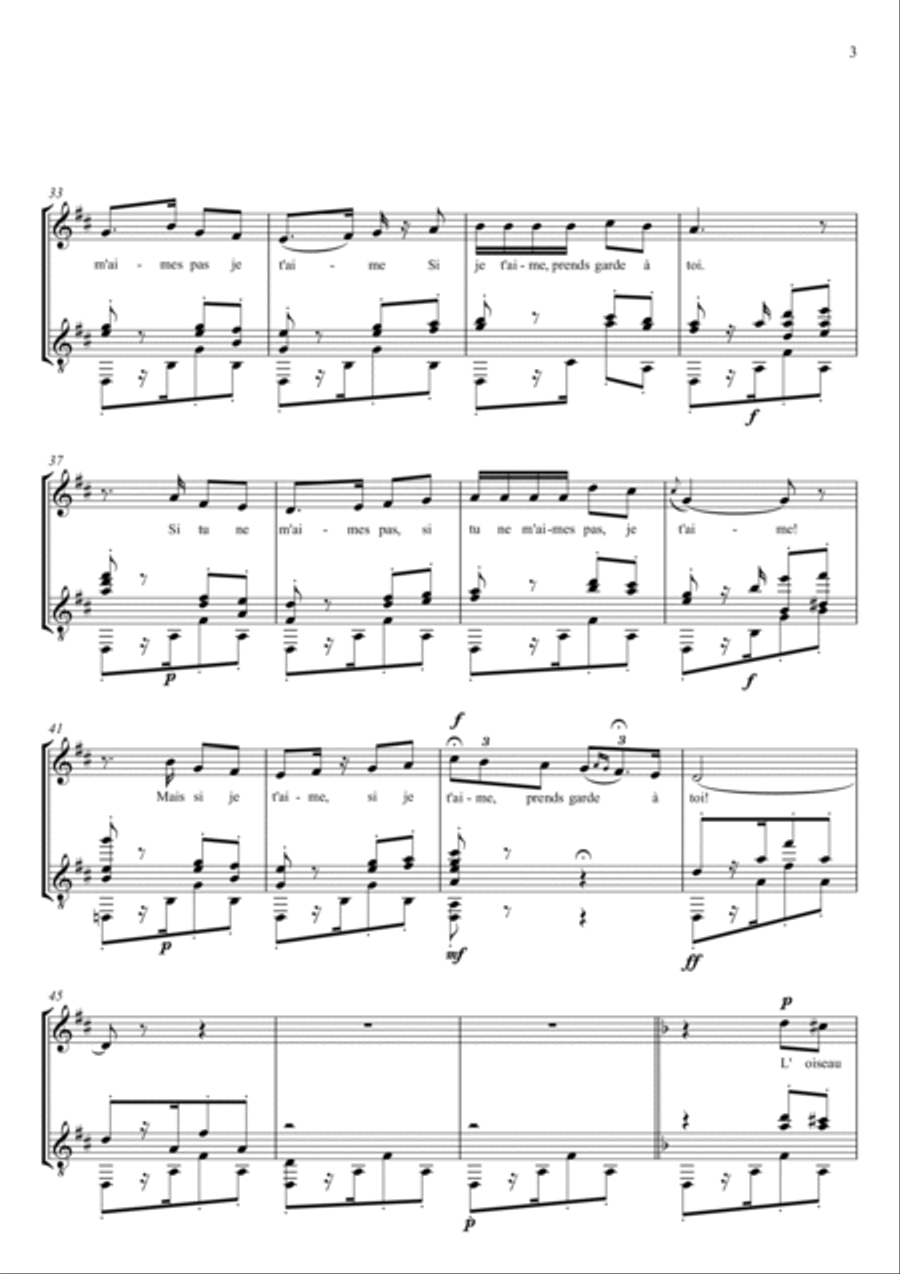 HABANERA - CARMEN (L'AMOUR EST UN OISEAU REBELLE) - GEORGES BIZET Chamber Music scores gallery preview page 4